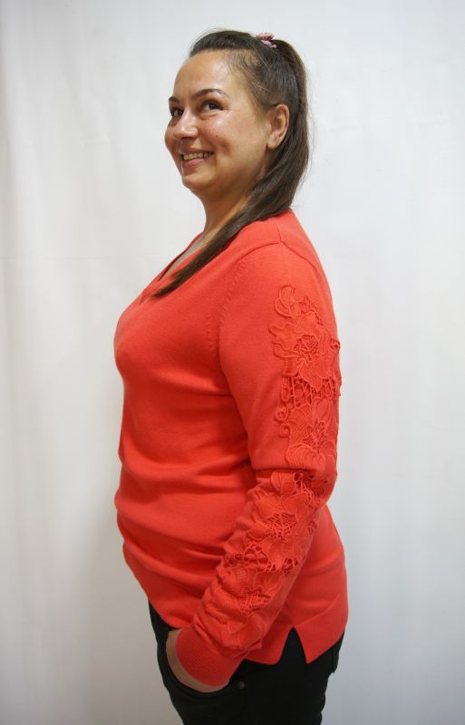 Пуловер ALBA MODA  34642/5  42 коралловый 181130