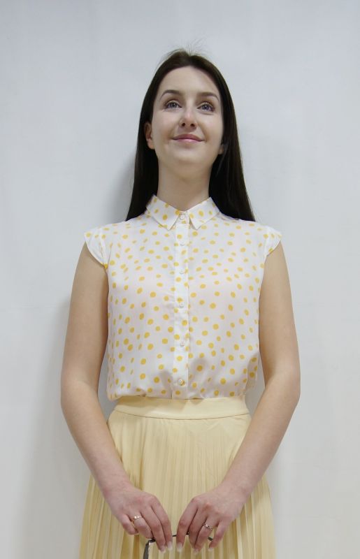 Блуза LILI-YA  YELLOW  S белый с желтым 190501 