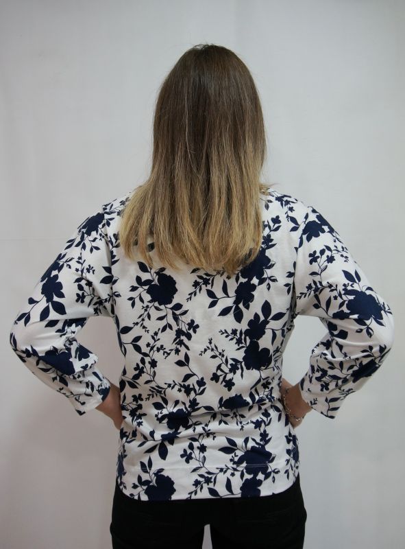 Блуза LAURA ASHLEY  TS-51/S02MA05  34 белый + темно-синий 200629   